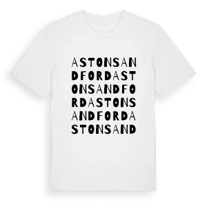 Aston Sandford ordlek t-shirt – ekologisk bomull t-shirt från Pinshirt