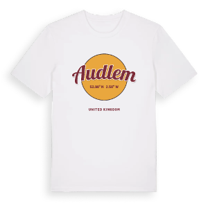 Audlem cirkel t-shirt – ekologisk bomull t-shirt från Pinshirt