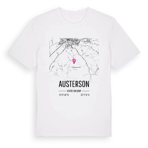 Austerson karta t-shirt – ekologisk bomull t-shirt från Pinshirt