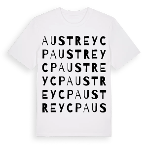 Austrey CP ordlek t-shirt – ekologisk bomull t-shirt från Pinshirt