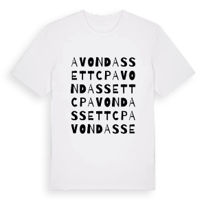 Avon Dassett CP ordlek t-shirt – ekologisk bomull t-shirt från Pinshirt