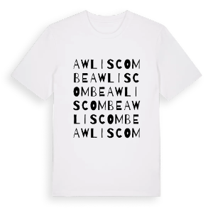 Awliscombe ordlek t-shirt – ekologisk bomull t-shirt från Pinshirt