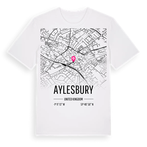 Aylesbury karta t-shirt – ekologisk bomull t-shirt från Pinshirt