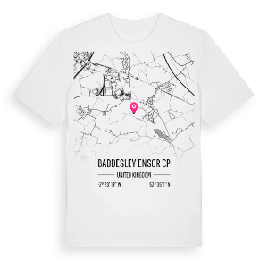 Baddesley Ensor CP karta t-shirt – ekologisk bomull t-shirt från Pinshirt