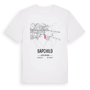 Bapchild karta t-shirt – ekologisk bomull t-shirt från Pinshirt