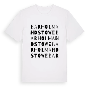 Barholm and Stowe ordlek t-shirt – ekologisk bomull t-shirt från Pinshirt