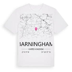 Barningham karta t-shirt – ekologisk bomull t-shirt från Pinshirt