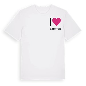 Jag älskar Barnton t-shirt litet tryck – ekologisk bomull t-shirt från Pinshirt