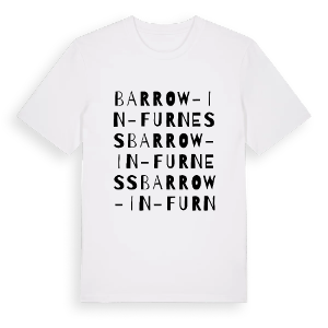 Barrow-in-Furness ordlek t-shirt – ekologisk bomull t-shirt från PinShirt