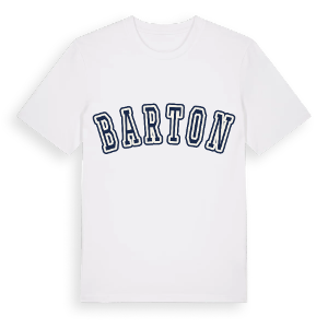 Barton college t-shirt – ekologisk bomull t-shirt från Pinshirt