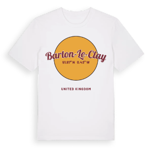 Barton-le-Clay cirkel t-shirt – ekologisk bomull t-shirt från Pinshirt