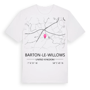 Barton-le-Willows karta t-shirt – ekologisk bomull t-shirt från Pinshirt