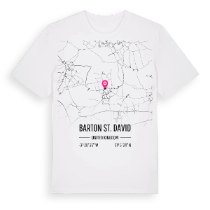 Barton St. David karta t-shirt – ekologisk bomull t-shirt från Pinshirt