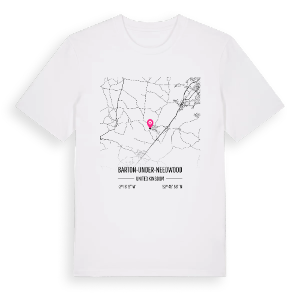 Barton-under-Needwood karta t-shirt – ekologisk bomull t-shirt från Pinshirt