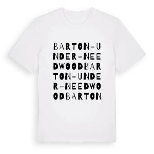 Barton-under-Needwood ordlek t-shirt – ekologisk bomull t-shirt från Pinshirt