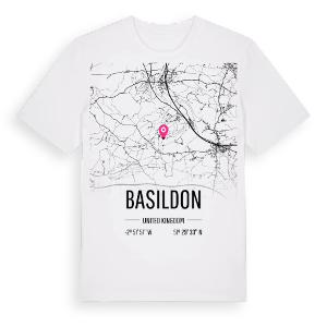 Basildon karta t-shirt – ekologisk bomull t-shirt från Pinshirt