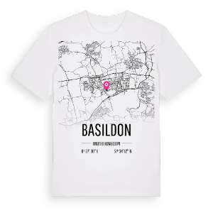 Basildon karta t-shirt – ekologisk bomull t-shirt från Pinshirt