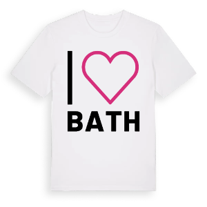 Jag älskar Bath t-shirt stort tryck – ekologisk bomull t-shirt från Pinshirt