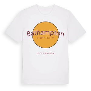 Bathampton cirkel t-shirt – ekologisk bomull t-shirt från Pinshirt