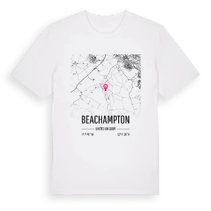 Beachampton karta t-shirt – ekologisk bomull t-shirt från Pinshirt