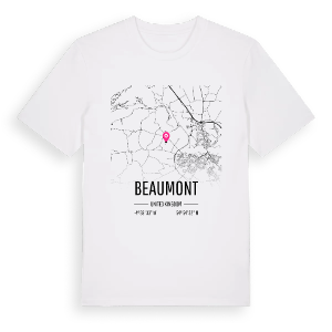Beaumont karta t-shirt – ekologisk bomull t-shirt från Pinshirt
