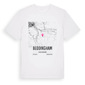 Beddingham karta t-shirt – ekologisk bomull t-shirt från Pinshirt
