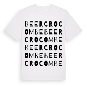 Beercrocombe ordlek t-shirt – ekologisk bomull t-shirt från Pinshirt