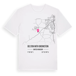 Belton with Browston karta t-shirt – ekologisk bomull t-shirt från Pinshirt