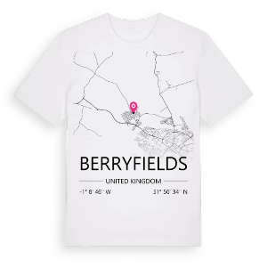 Berryfields karta t-shirt – ekologisk bomull t-shirt från Pinshirt