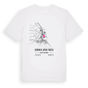 Berwick-upon-Tweed karta t-shirt – ekologisk bomull t-shirt från Pinshirt