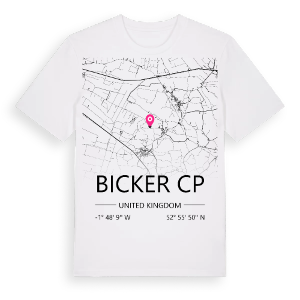 Bicker CP karta t-shirt – ekologisk bomull t-shirt från Pinshirt