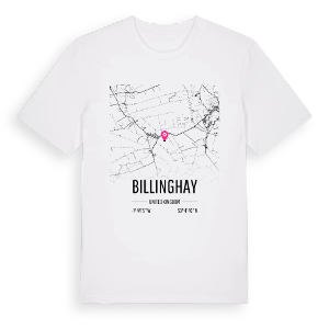 Billinghay karta t-shirt – ekologisk bomull t-shirt från Pinshirt