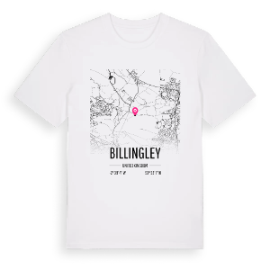 Billingley karta t-shirt – ekologisk bomull t-shirt från Pinshirt