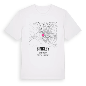 Bingley karta t-shirt – ekologisk bomull t-shirt från Pinshirt