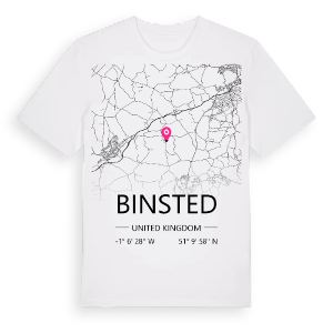 Binsted karta t-shirt – ekologisk bomull t-shirt från Pinshirt