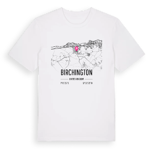 Birchington karta t-shirt – ekologisk bomull t-shirt från Pinshirt