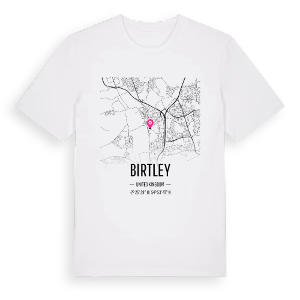 Birtley karta t-shirt – ekologisk bomull t-shirt från Pinshirt
