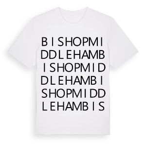 Bishop Middleham ordlek t-shirt – ekologisk bomull t-shirt från Pinshirt