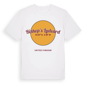 Bishop's Lydeard cirkel t-shirt – ekologisk bomull t-shirt från Pinshirt