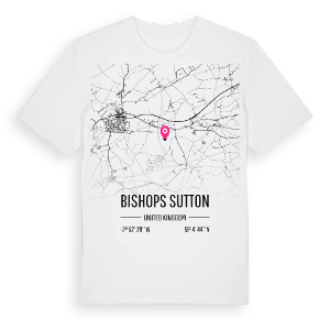 Bishops Sutton karta t-shirt – ekologisk bomull t-shirt från Pinshirt