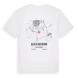 Black Bourton karta t-shirt – ekologisk bomull t-shirt från Pinshirt