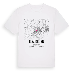 Blackburn karta t-shirt – ekologisk bomull t-shirt från Pinshirt