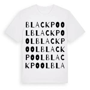 Blackpool ordlek t-shirt – ekologisk bomull t-shirt från Pinshirt