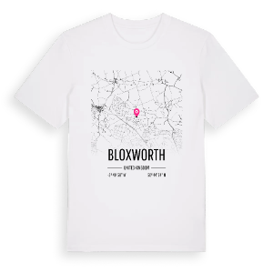 Bloxworth karta t-shirt – ekologisk bomull t-shirt från Pinshirt