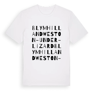 Blymhill and Weston-under-Lizard ordlek t-shirt – ekologisk bomull t-shirt från Pinshirt