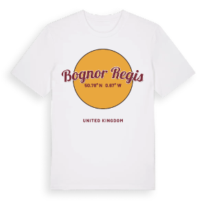 Bognor Regis cirkel t-shirt – ekologisk bomull t-shirt från Pinshirt