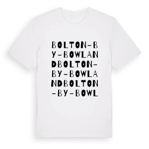 Bolton-by-Bowland ordlek t-shirt – ekologisk bomull t-shirt från Pinshirt