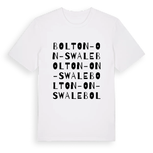 Bolton-on-Swale ordlek t-shirt – ekologisk bomull t-shirt från Pinshirt