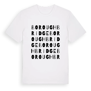 Boroughbridge ordlek t-shirt – ekologisk bomull t-shirt från Pinshirt