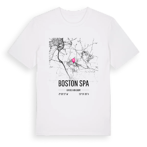Boston Spa karta t-shirt – ekologisk bomull t-shirt från Pinshirt